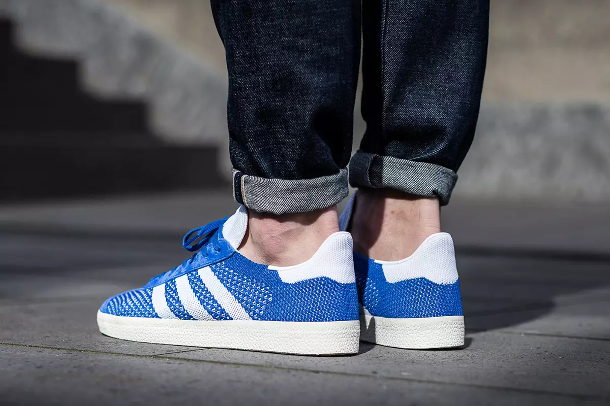 Adidas Gazelle Primeknit Синий Красный Серый