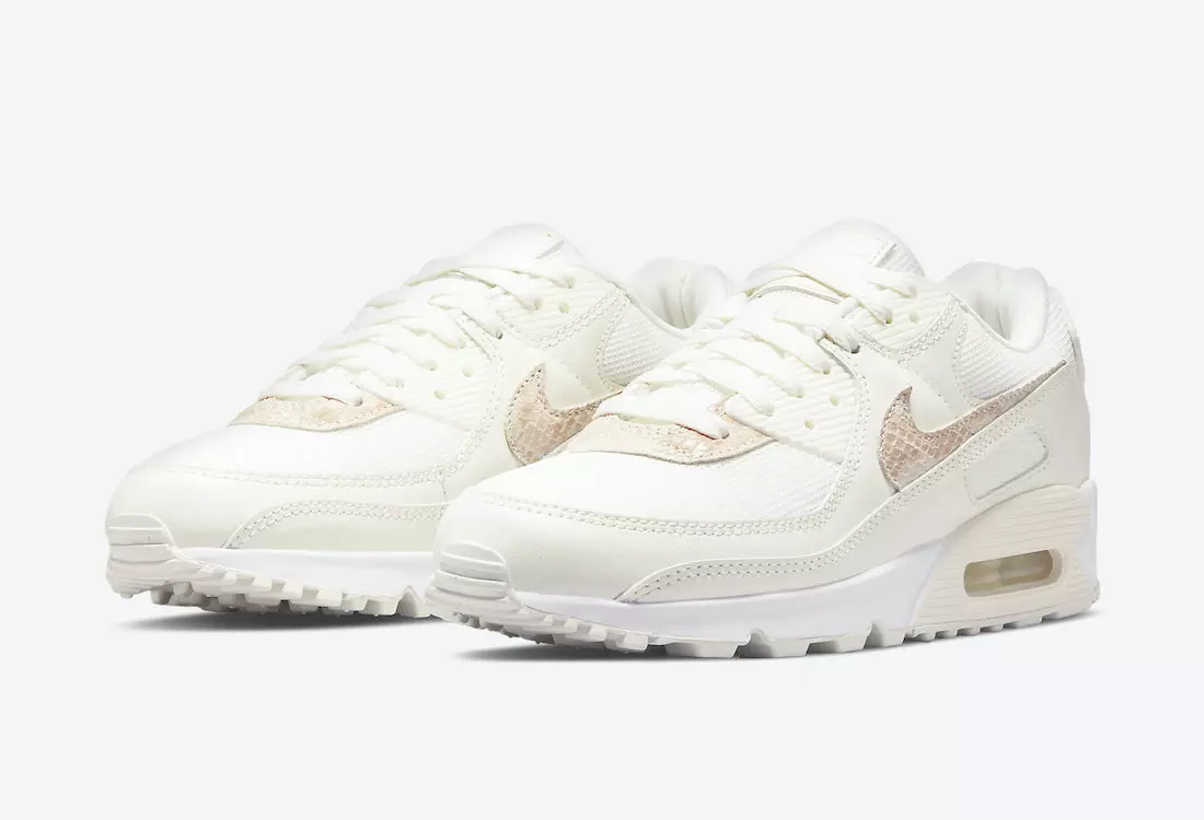 Nike Air Max 90 detaljeret med beige slangeskind