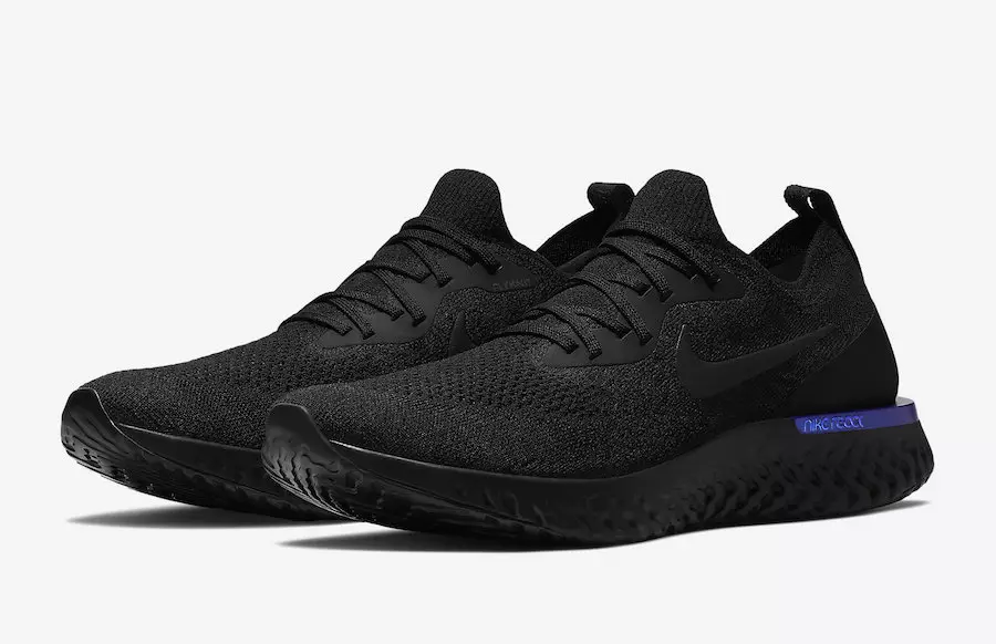 Nike Epic React Flyknit Ikitoa kwa Nyeusi na Bluu ya Racer