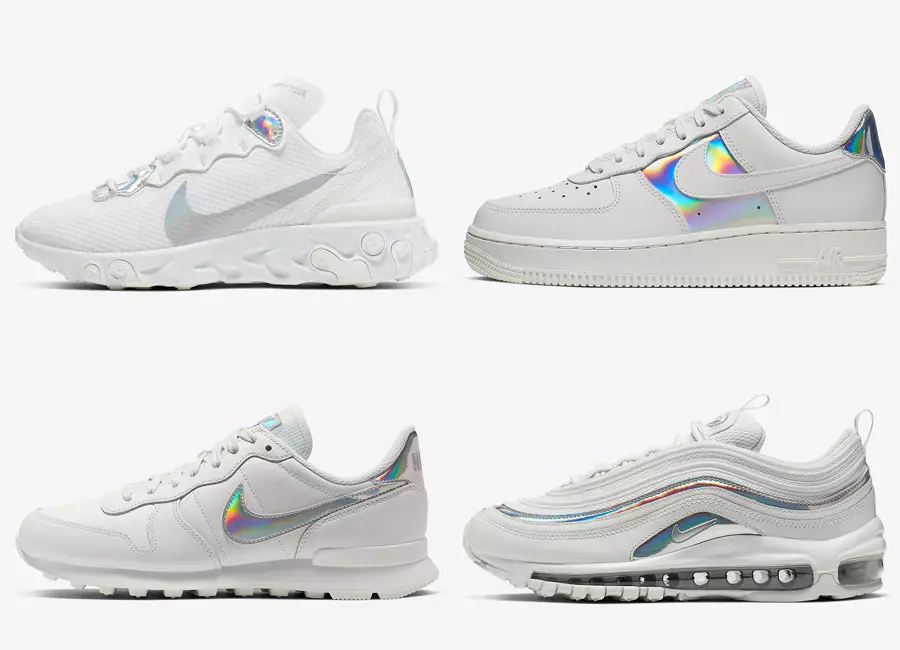 Nike White Iridescent Pack Air Max 97 Air Force 1 React Element 55 Internationalist Datum izlaska