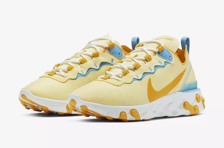 Nike React Element 55 slipper i solgule toner