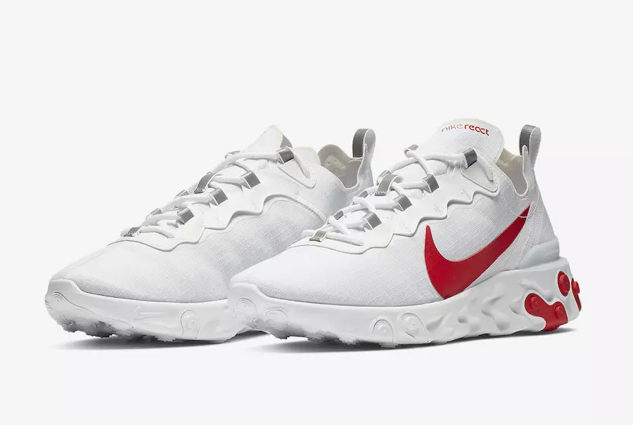 Nike React Element 55 čoskoro vyjde v bielej/univerzitnej červenej