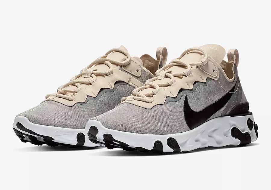 Nike React Element 55 in Hellbraun und Grau