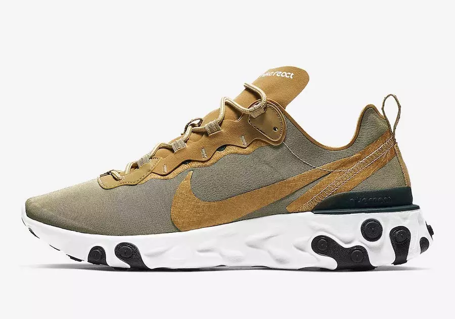 Nike React Element 55 מעטאַלליק גאָלד BQ6166-700