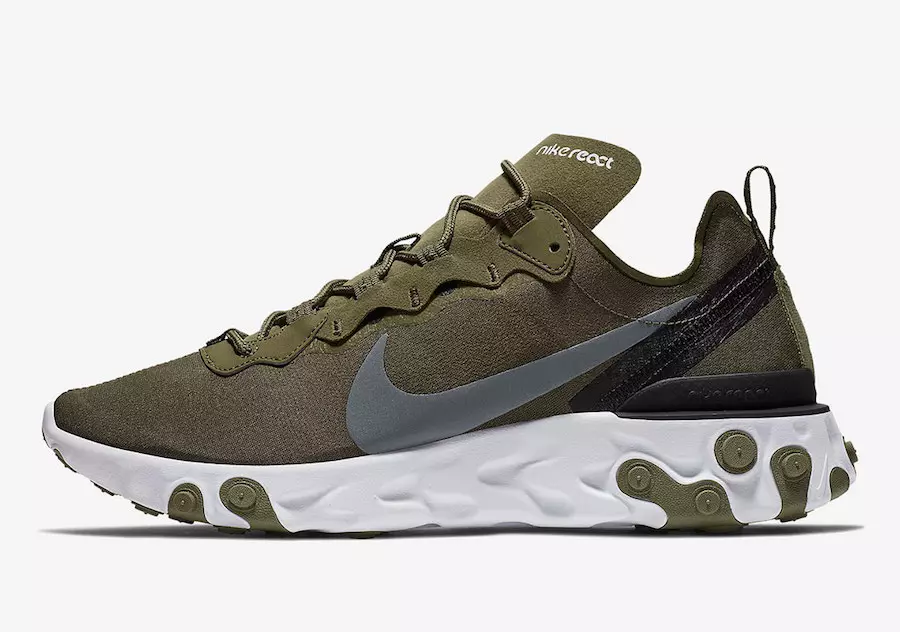 Nike React Element 55 Olive BQ6166-200 გამოშვების თარიღი