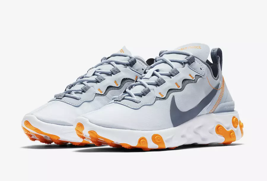 Nike React Element 55 אַפּפּעאַרס אין בלוי-גריי און מאַראַנץ