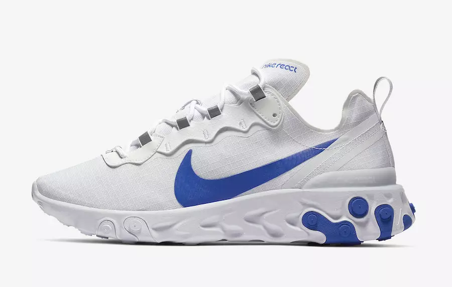 Nike React Element 55 White Game Royal BQ6167-100 Release Date