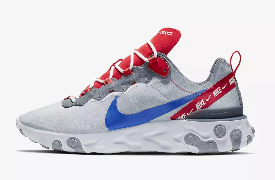 Nike React Element 55 Wolf Grey Habanero Red Game Royal CD7340-001 Datum izdaje