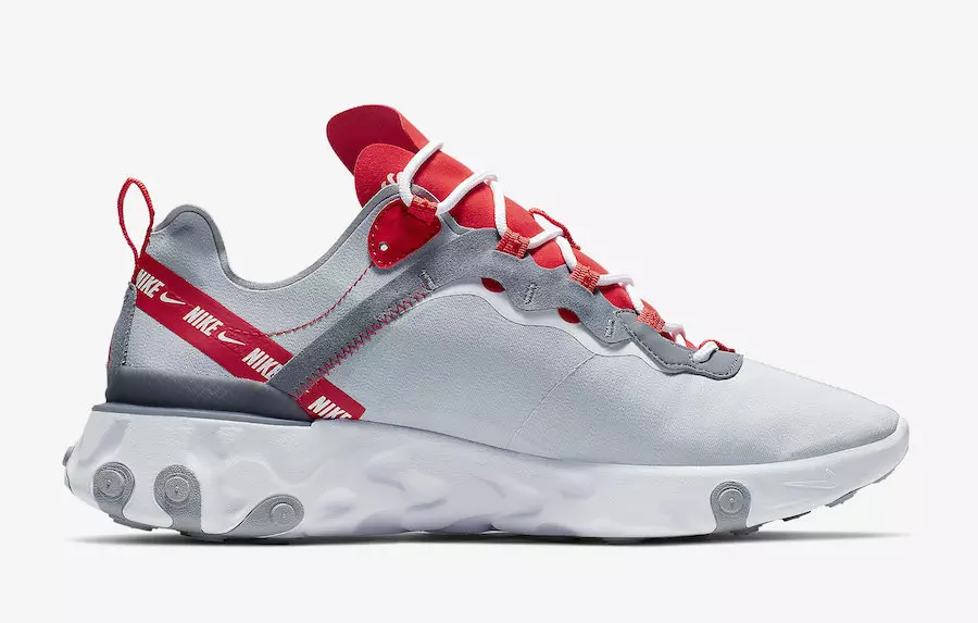 Nike React Element 55 Wolf Grey Habanero Red Game Royal CD7340-001 Útgáfudagur