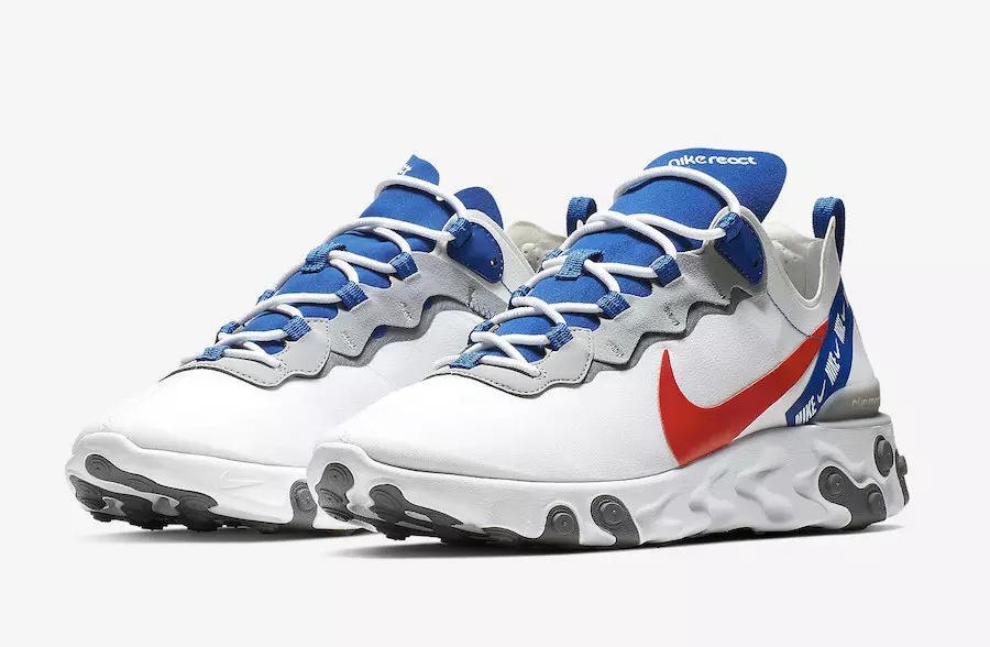 Nike React Element 55 White Game Royal Habanero Red CD7340-100 Թողարկման ամսաթիվ