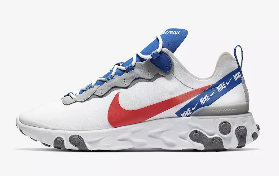 Nike React Element 55 White Game Royal Habanero Red CD7340-100 Útgáfudagur