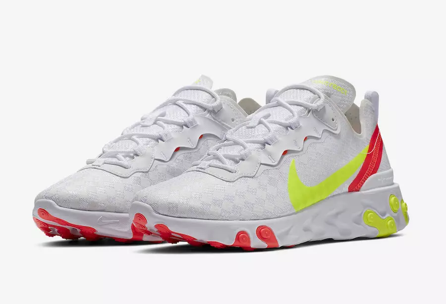 Nike React Element 55 White Volt Crimson CJ0782-100 Data e publikimit