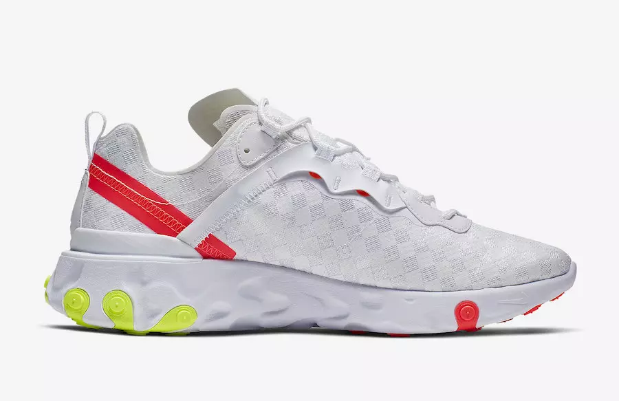 Nike React Element 55 White Volt Crimson CJ0782-100 väljalaskekuupäev