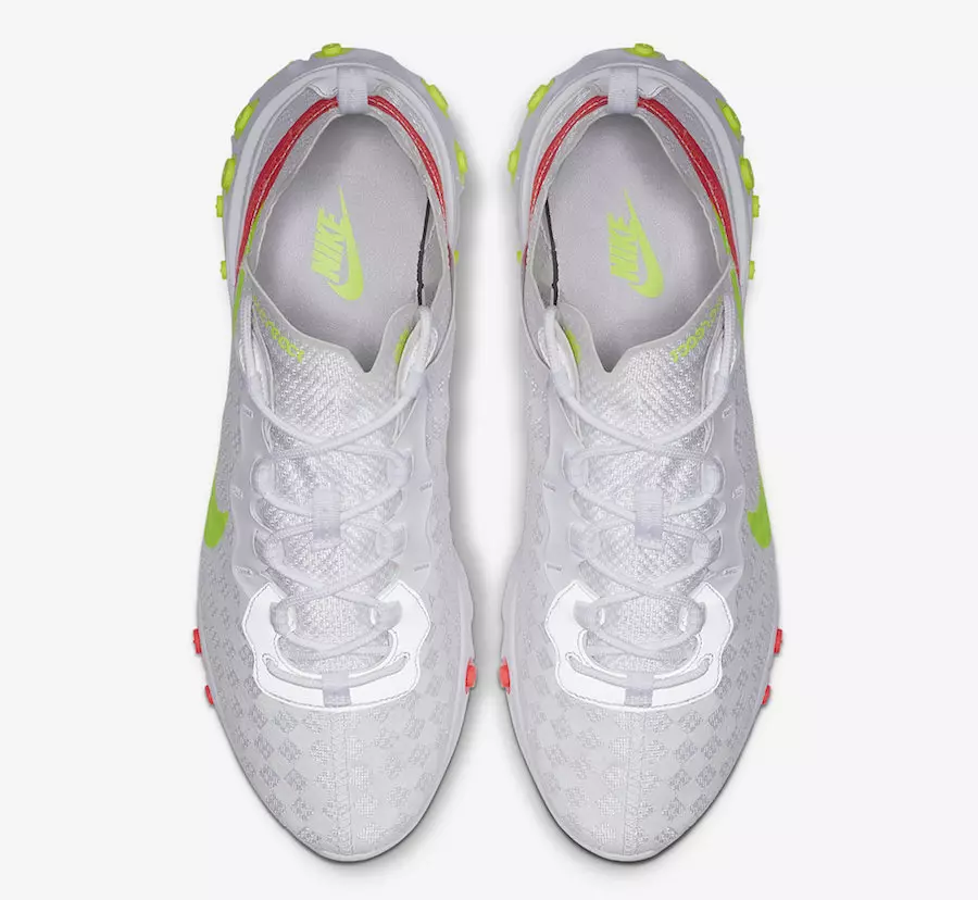 Nike React Element 55 White Volt Crimson CJ0782-100 väljalaskekuupäev