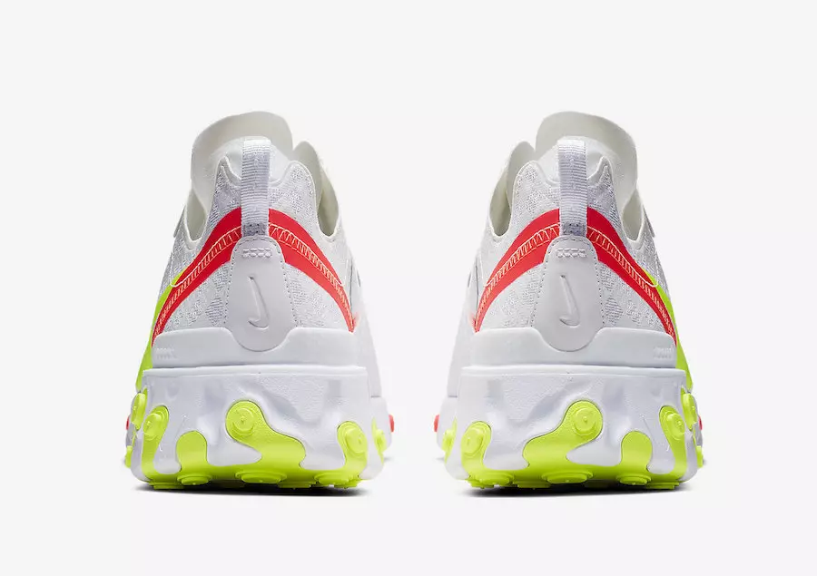 Nike React Element 55 Wit Volt Crimson CJ0782-100 Releasedatum