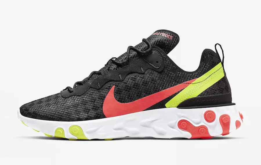 Nike React Element 55 Black Crimson Volt CJ0782-001 გამოშვების თარიღი