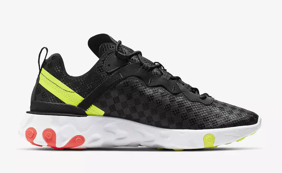 Nike React Element 55 Black Crimson Volt CJ0782-001 გამოშვების თარიღი