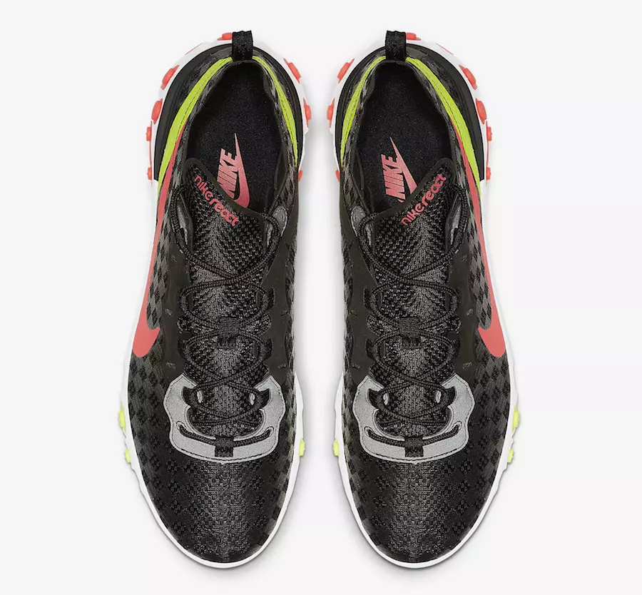 Nike React Element 55 Black Crimson Volt CJ0782-001 გამოშვების თარიღი