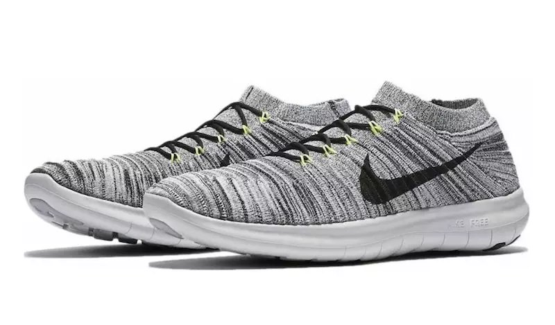 Nike Free RN Motion Flyknit en blanc cassé et volt