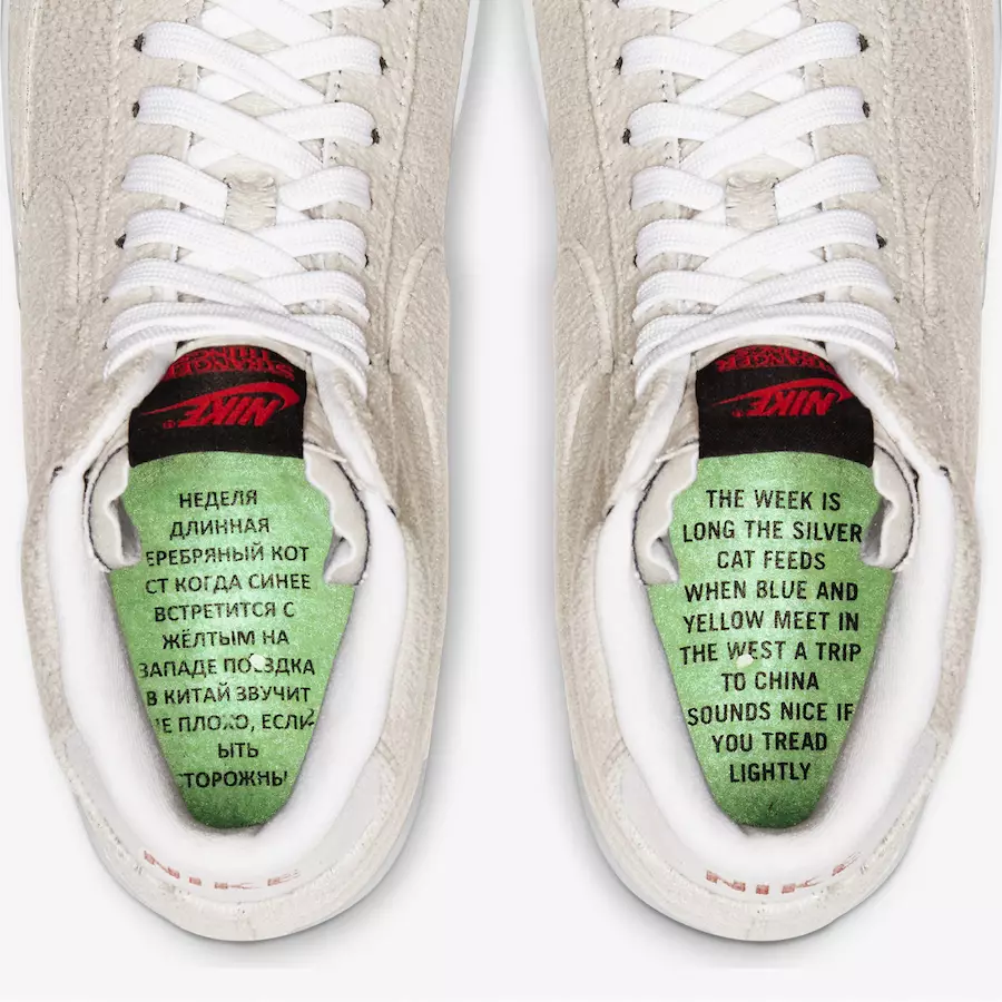 Stranger Things Nike Blazer Mid fejjel lefelé CJ6102-100 Megjelenés dátuma