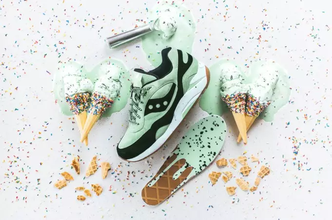 Saucony G9 Shadow 6 Chip taċ-Ċikkulata Mint