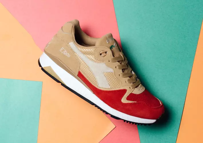 Diadora N9000 Poppy Red V7000 Gouden Stro