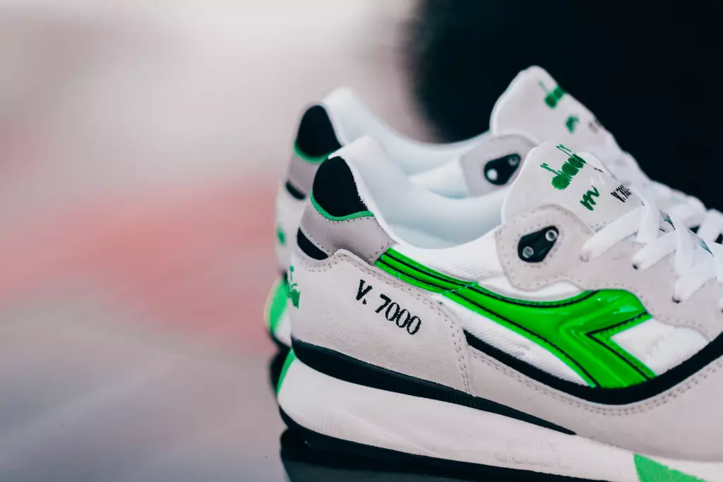 Diadora V7000 OG Wäiss Gréng Fluo