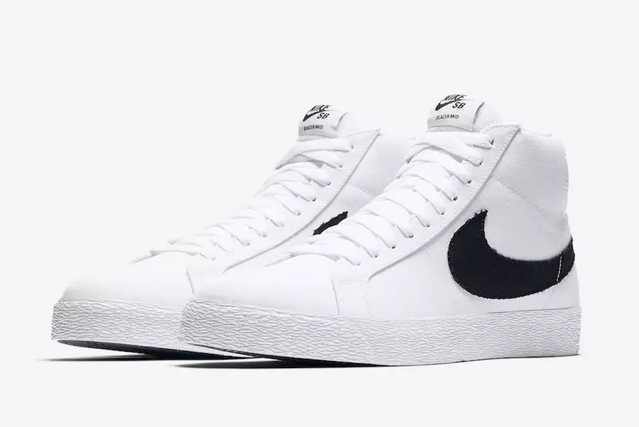 Nike SB Blazer Mid Canvas torna en blanc i negre 39030_1