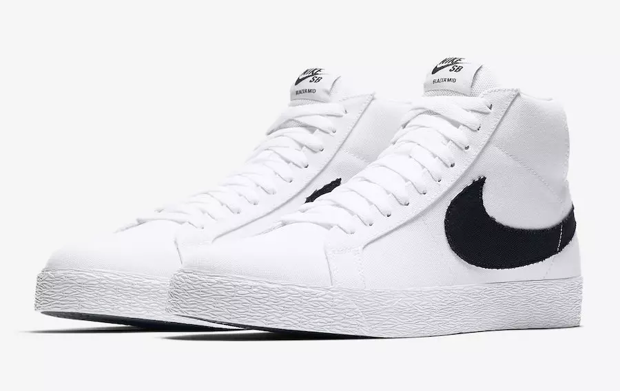 Çamçakëz e zezë Nike SB Blazer Mid Canvas e bardhë