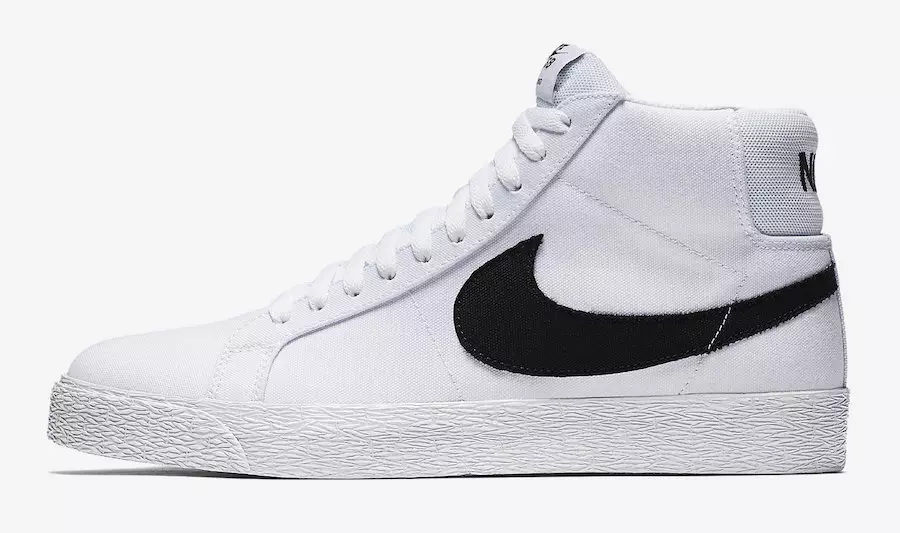 Goma Nike SB Blazer Mid Canvas Branco Preto