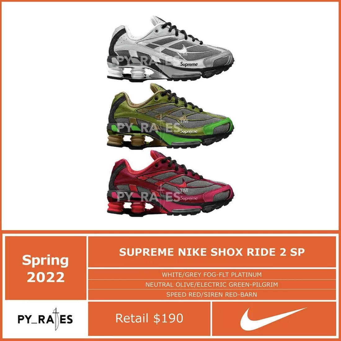 Utgivningsdatum för Supreme Nike Shox Ride 2