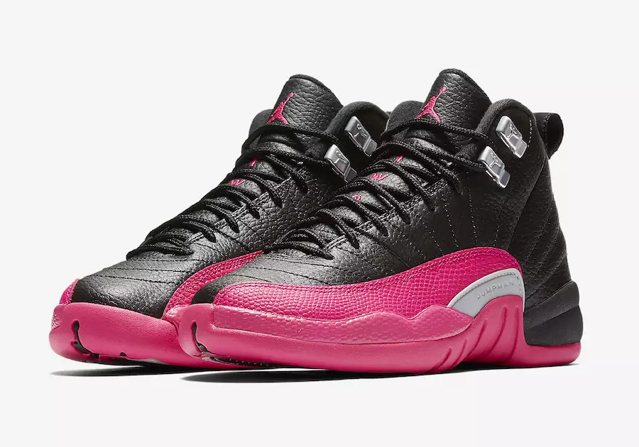 Air Jordan 12 XII Girls Svart Rosa 510815-026