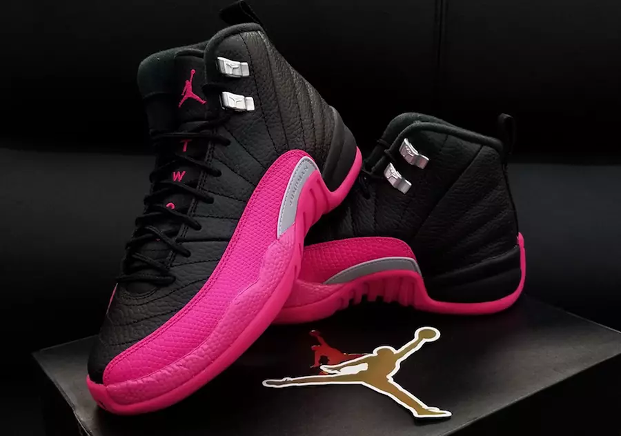 Jordan 12 Nyeusi Pink 510815-026