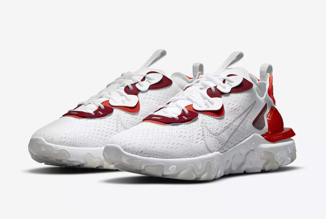 Nike React Vision Tiba dengan Warna Putih dan Merah Tim