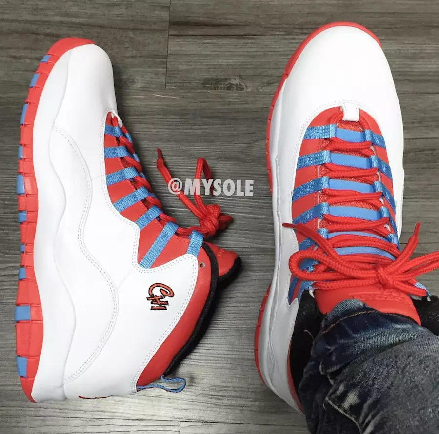 Air Jordan 10 Chi City-Paket mit Chicago-Flagge