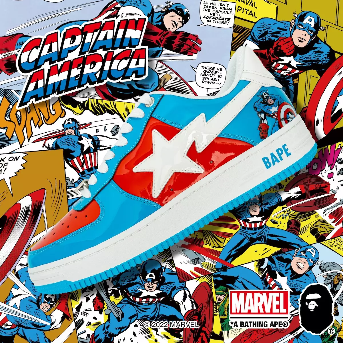 Marvel Bape Sta Captain America ဖြန့်ချိသည့်ရက်စွဲ