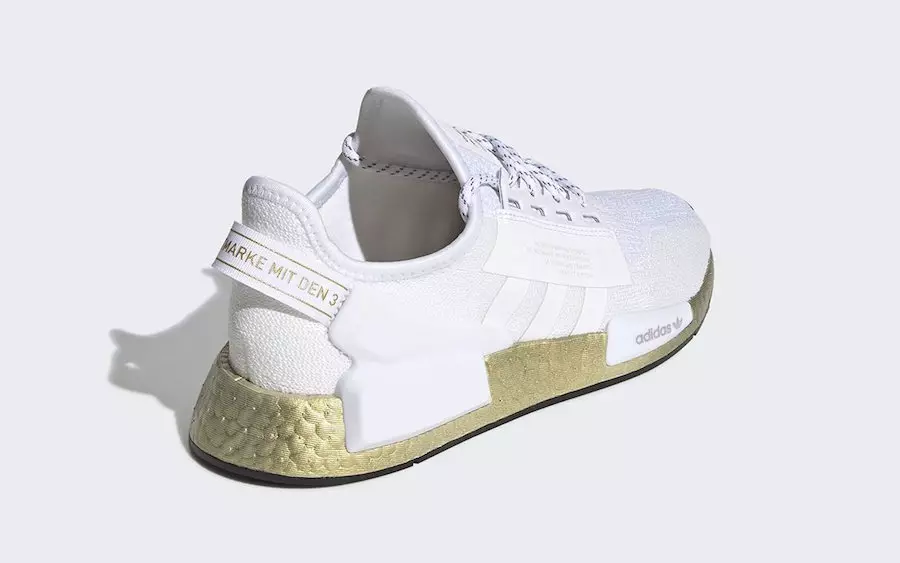 Adidas NMD V2 fehér színben, arany metál kiemeléssel 39540_1