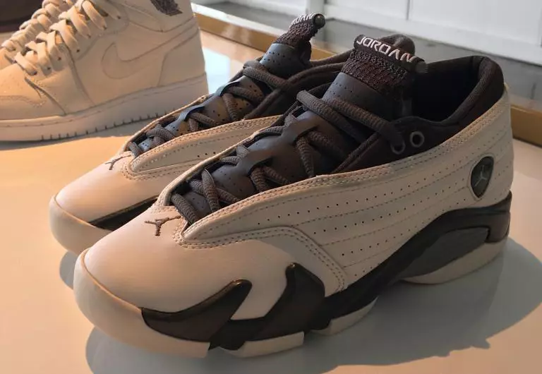 Air Jordan 14 Low GS အဖြူရောင် Phantom Pewter Dark Storm