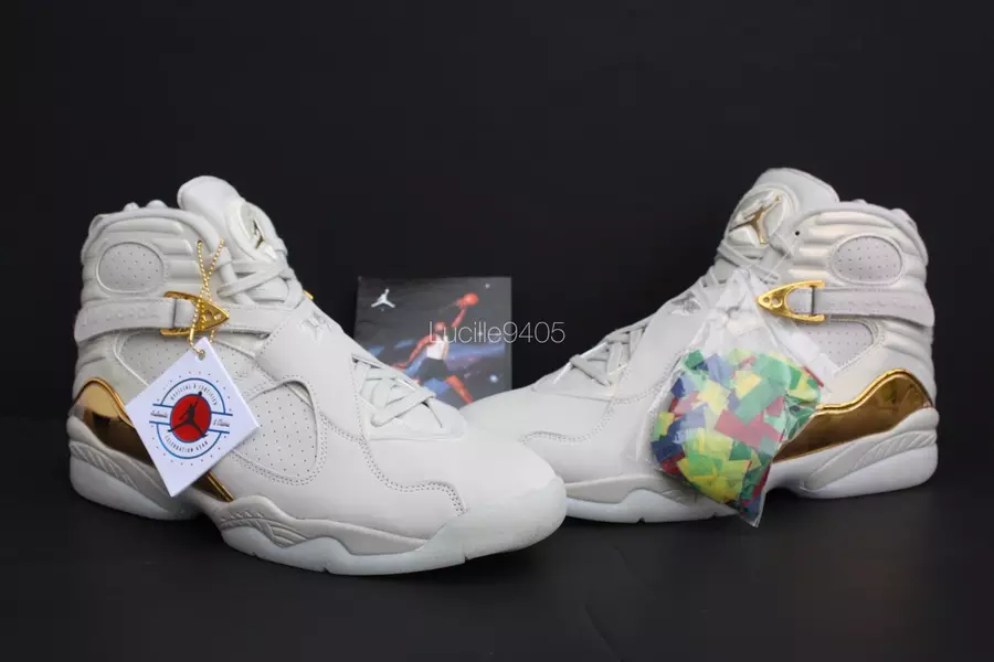 Air Jordan 8 Чемпионат шампан конфетти пакети