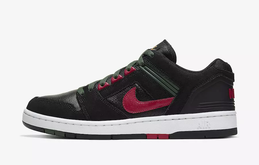 Nike SB Air Force 2 Low Black Deep Forest Gym Red AO0300-002 Шығарылым күні