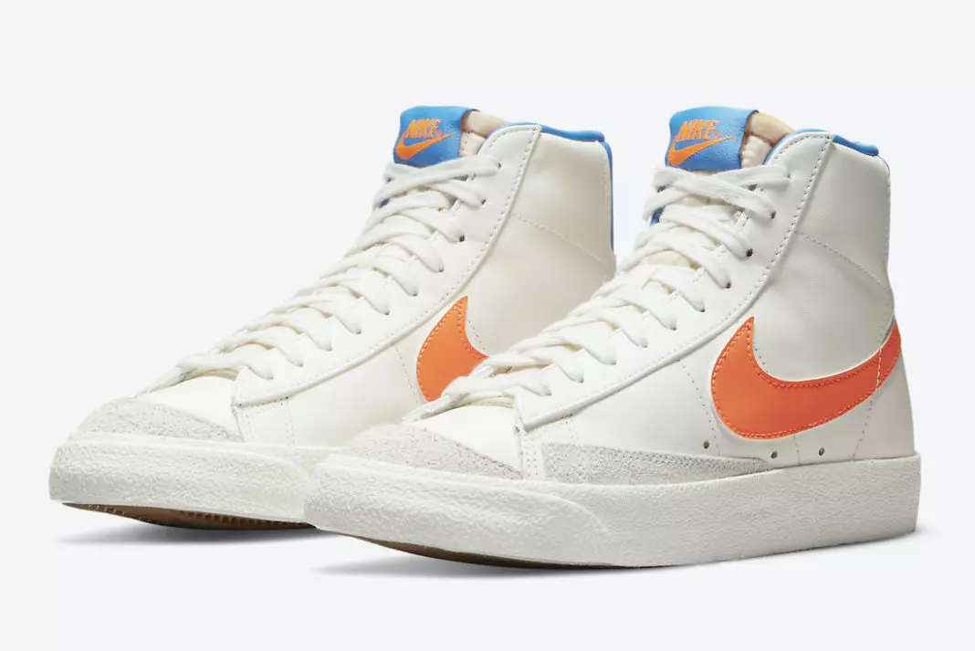 Nike Blazer Mid 77 White Portokalli Blu DQ4692-100 Data e publikimit