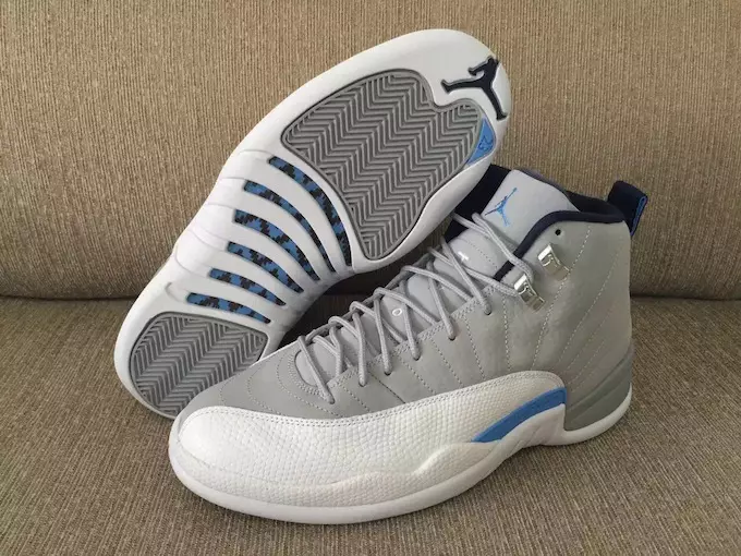 Jordan 12 Grey White University Blu