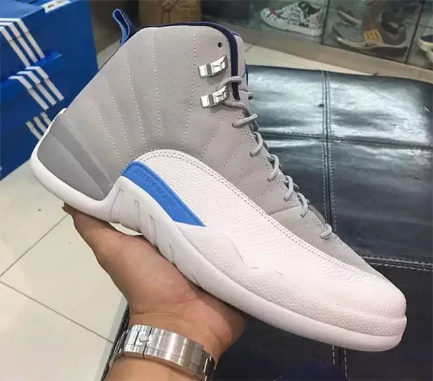 Air Jordan 12 UNC Grå Blå Hvit 130690-007