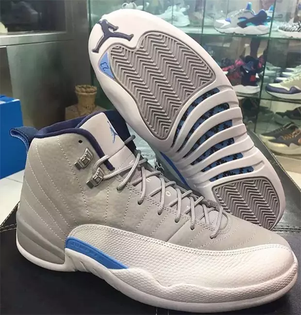 Air Jordan 12 UNC Xám Xanh Trắng 130690-007