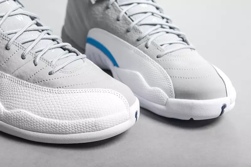 Air Jordan 12 Wolf Grey University Blåvit