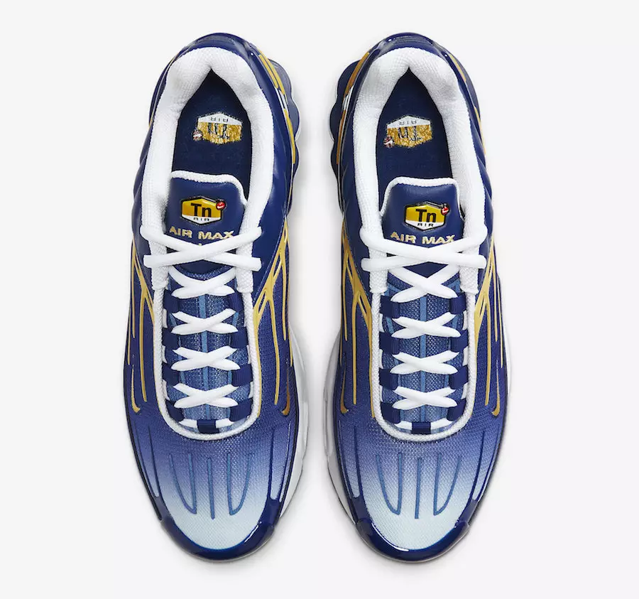 Nike Air Max Plus 3 Deep Royal Topaz Gold CW1417-400 Data tal-Ħruġ