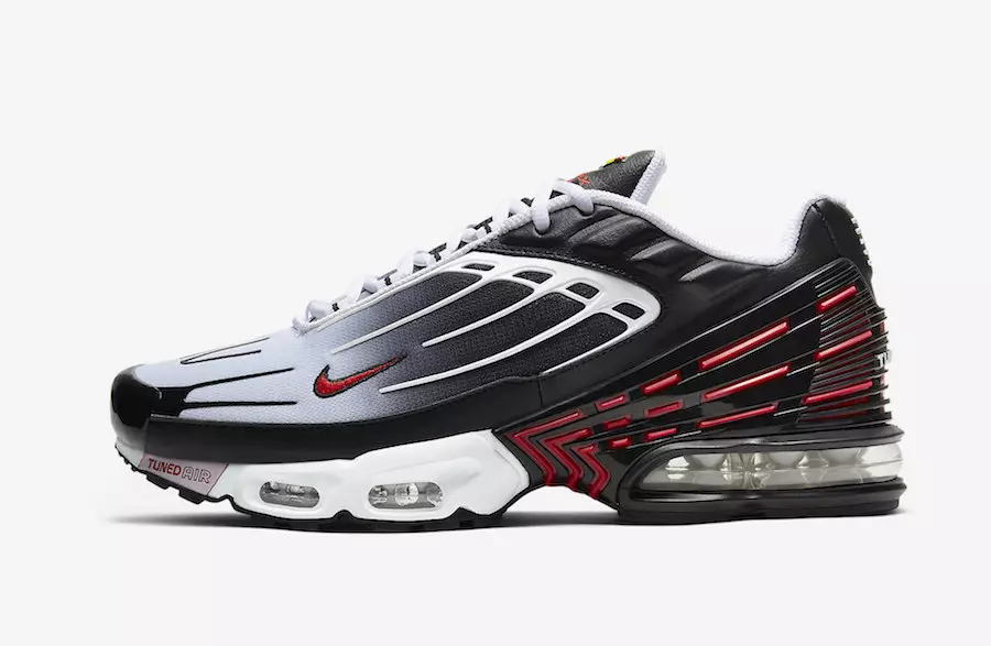 Nike Air Max Plus 3 III ווייסע שווארצע רויט CD7005-004 מעלדונג טאָג