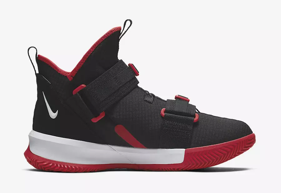 Nike LeBron Soldier 13 raça preto vermelho branco AR4228-003 Data de lançamento