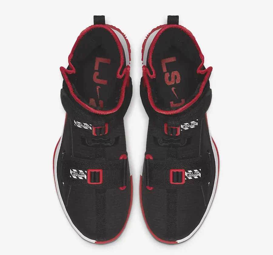 Nike LeBron Soldier 13 Bred Svart Röd Vit AR4228-003 Utgivningsdatum