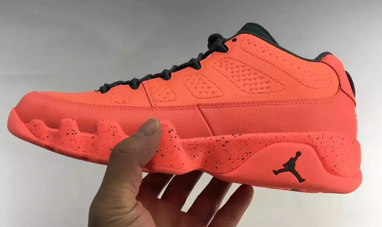 Air Jordan 9 Low Motorboat Jones Vermelho Brilhante Escuro Carvão Preto